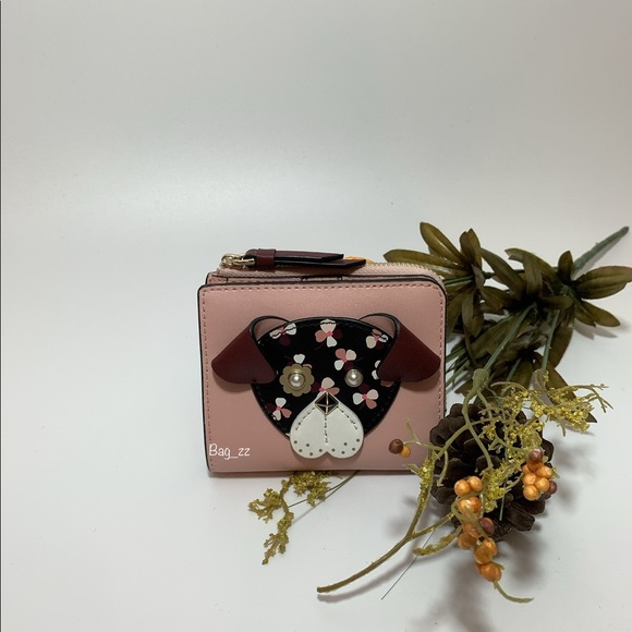 kate spade Handbags - Kate Spade Floral Pup Small Zip Bifold Wallet